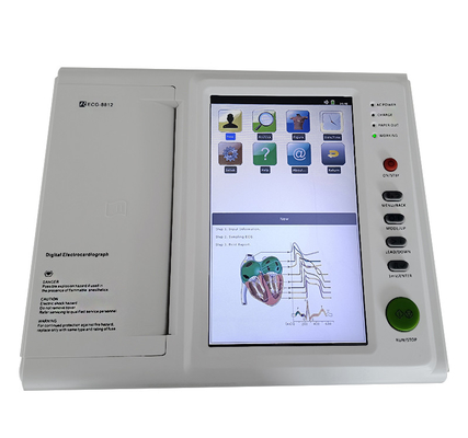 병원 12 채널 ECG 기계 ECG-8812 터치 스크린 12 리드 전기 심방조사