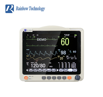 ECG 5 매개 변수 환자 모니터 HR RESP SPO2 NIBP 및 터치 스크린으로 온도
