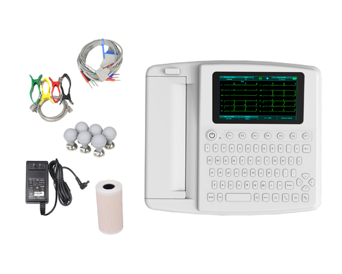 7 인치 EKG 심박 기록기 기계 12 채널 ECG 기계 PC ECG 소프트웨어