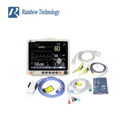 12.1인치 다중 매개변수 환자 모니터, 고해상도 컬러 TFT LCD, 부정맥 분석 및 ST 계산