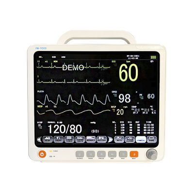 12.1인치 컬러 LCD 다중 파라미터 환자 모니터 (ECG/HR/RESP/SPO2/NIBP/Temp 파라미터 및 ISO13485 인증)