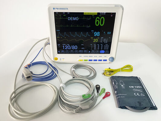 ECG/HR/RESP/SPO2/NIBP/온도 매개변수 및 트롤리/벽 브래킷 장착이 가능한 12.1인치 컬러 LCD 디스플레이 다중 매개변수 환자 모니터